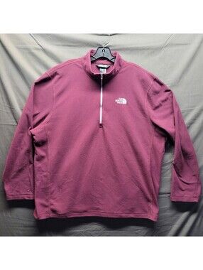The North Face Sweater Mens Burgundy Fleece Half Zip Size XXL 100 Glacier